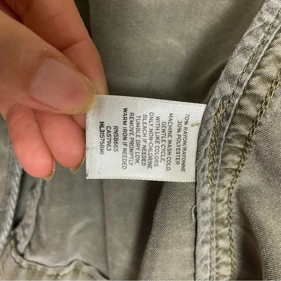 Hinge Green Rayon Blend Lightweight Full Zip Military Utility Jacket Sz XS - Picture 10 of 15